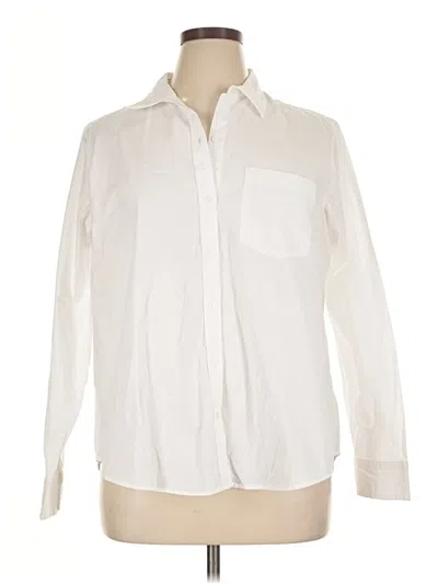 Pre-owned Old Navy Long Sleeve Button Down Shirt In White