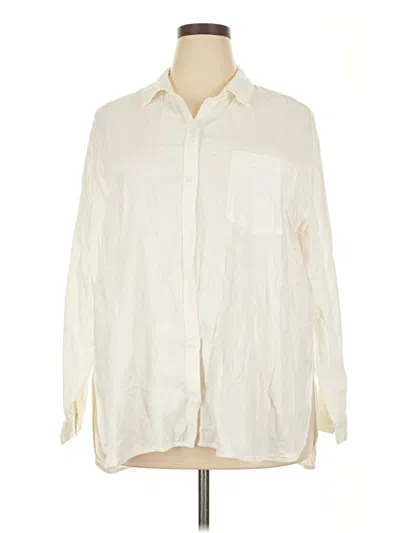 Pre-owned Old Navy Long Sleeve Button Down Shirt In White