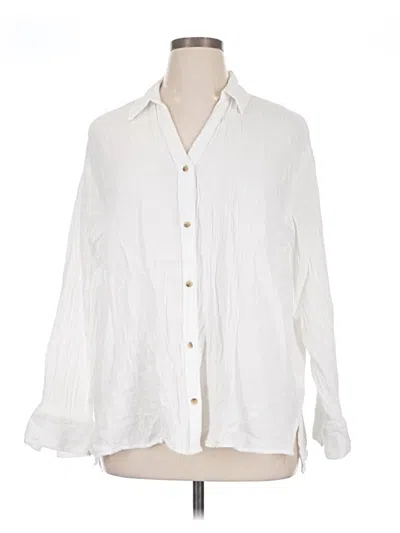 Pre-owned Old Navy Long Sleeve Button Down Shirt In White