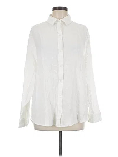 Old Navy Long Sleeve Button Down Shirt In White