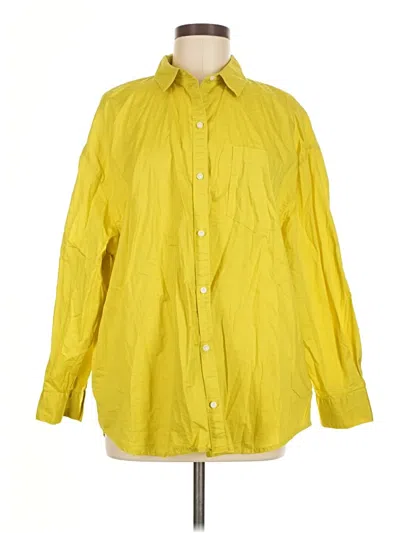 Pre-owned Old Navy Long Sleeve Button Down Shirt In Yellow
