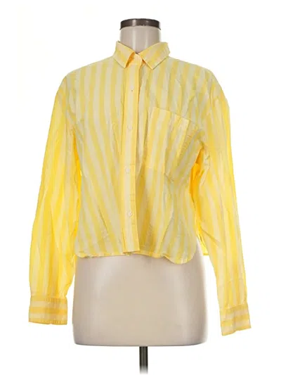 Pre-owned Old Navy Long Sleeve Button Down Shirt In Yellow