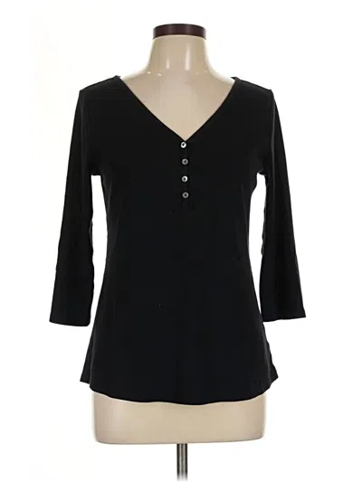 Pre-owned Old Navy Long Sleeve Henley Shirt In Black