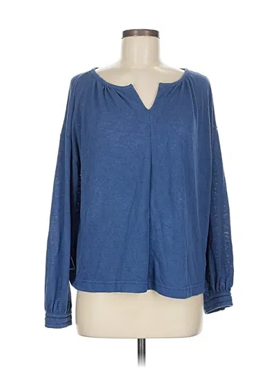 Pre-owned Old Navy Long Sleeve Henley Shirt In Blue