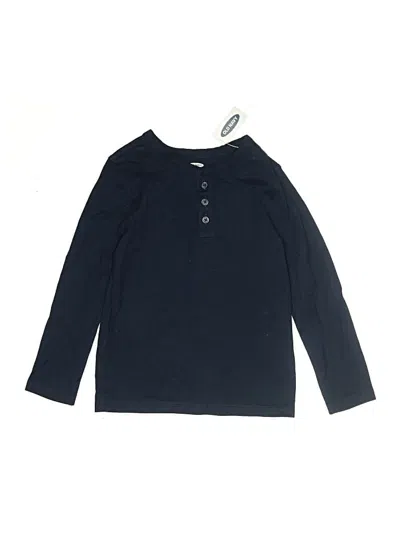 Pre-owned Old Navy Kids' Long Sleeve Henley Shirt In Blue