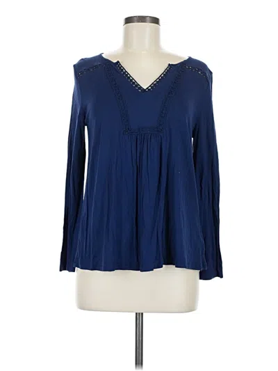 Pre-owned Old Navy Long Sleeve Henley Shirt In Blue