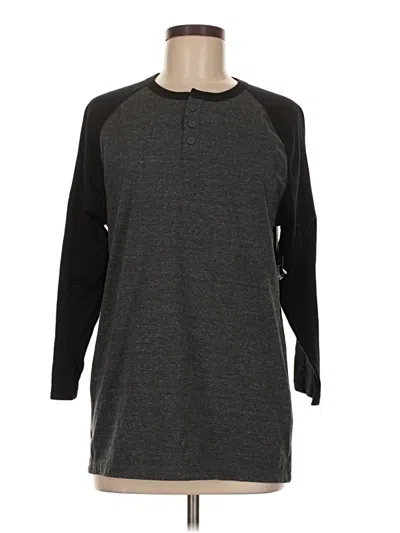 Pre-owned Old Navy Long Sleeve Henley Shirt In Gray