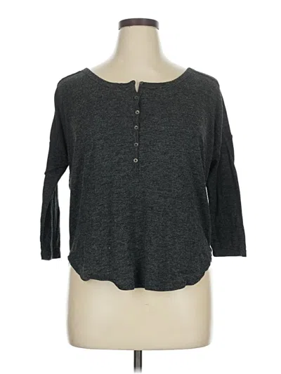 Pre-owned Old Navy Long Sleeve Henley Shirt In Gray