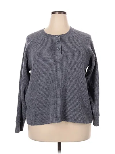 Pre-owned Old Navy Long Sleeve Henley Shirt In Gray