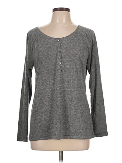 Pre-owned Old Navy Long Sleeve Henley Shirt In Gray