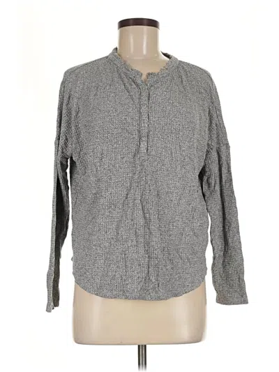 Pre-owned Old Navy Long Sleeve Henley Shirt In Gray