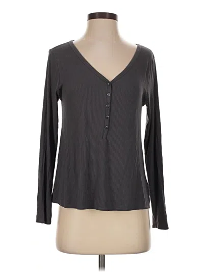 Pre-owned Old Navy Long Sleeve Henley Shirt In Gray