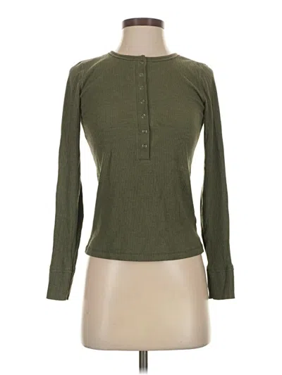 Pre-owned Old Navy Long Sleeve Henley Shirt In Green