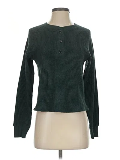 Pre-owned Old Navy Long Sleeve Henley Shirt In Green