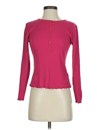 Pre-owned Old Navy Long Sleeve Henley Shirt In Pink