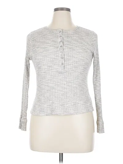 Pre-owned Old Navy Long Sleeve Henley Shirt In Silver