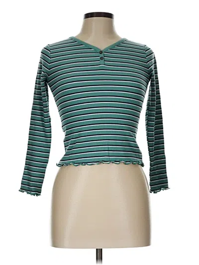 Pre-owned Old Navy Long Sleeve Henley Shirt In Teal