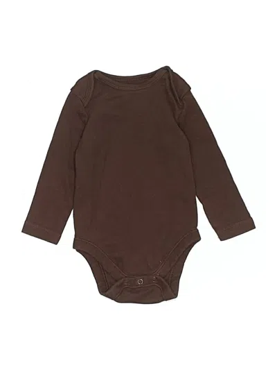 Pre-owned Old Navy Babies' Long Sleeve Onesie In Brown