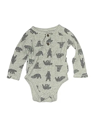 Pre-owned Old Navy Babies' Long Sleeve Onesie In Gray