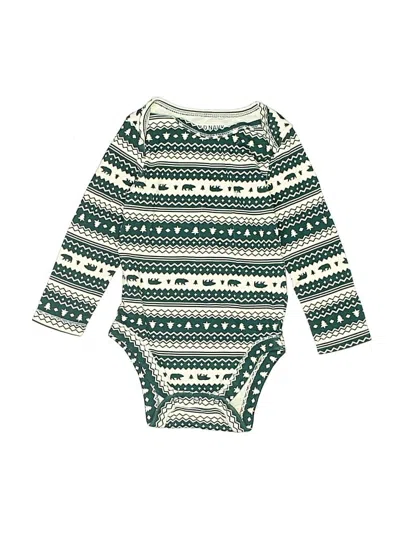 Pre-owned Old Navy Babies' Long Sleeve Onesie In Green
