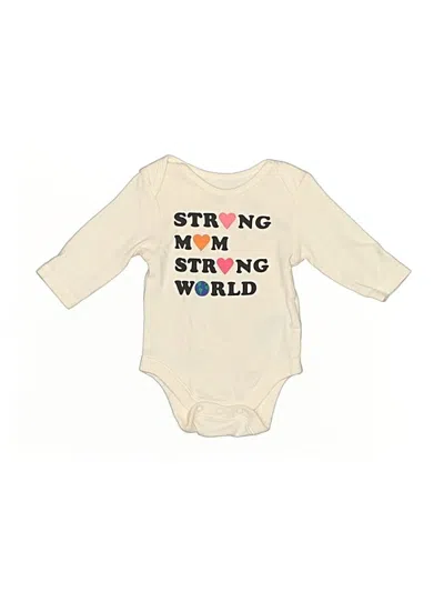 Pre-owned Old Navy Babies' Long Sleeve Onesie In Ivory