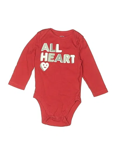 Pre-owned Old Navy Babies' Long Sleeve Onesie In Red