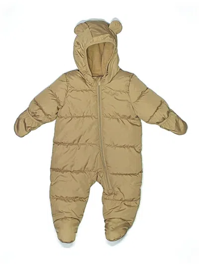 Pre-owned Old Navy Babies' Long Sleeve Onesie In Tan