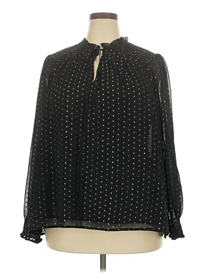 Pre-owned Old Navy Long Sleeve Polo Shirt In Black