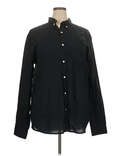 Pre-owned Old Navy Long Sleeve Polo Shirt In Black