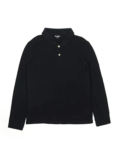 Pre-owned Old Navy Kids' Long Sleeve Polo Shirt In Black