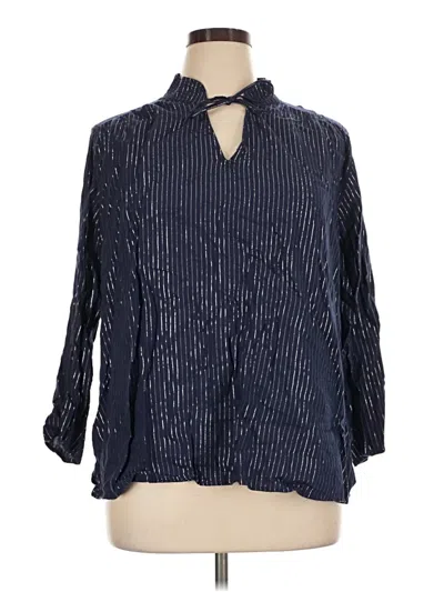Pre-owned Old Navy Long Sleeve Polo Shirt In Blue