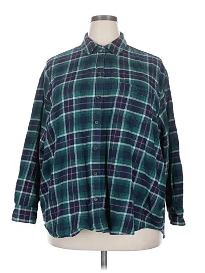 Pre-owned Old Navy Long Sleeve Polo Shirt In Green