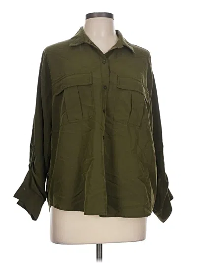 Pre-owned Old Navy Long Sleeve Polo Shirt In Green