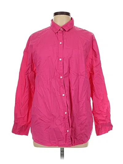 Pre-owned Old Navy Long Sleeve Polo Shirt In Pink