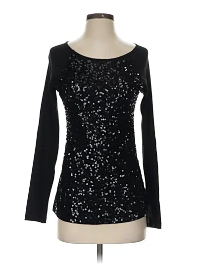 Pre-owned Old Navy Long Sleeve Top Black Scoop Neck Tops