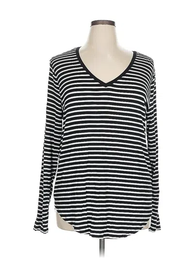 Pre-owned Old Navy Long Sleeve Top Black V Neck Tops