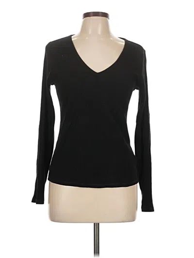Pre-owned Old Navy Long Sleeve Top Black V Neck Tops