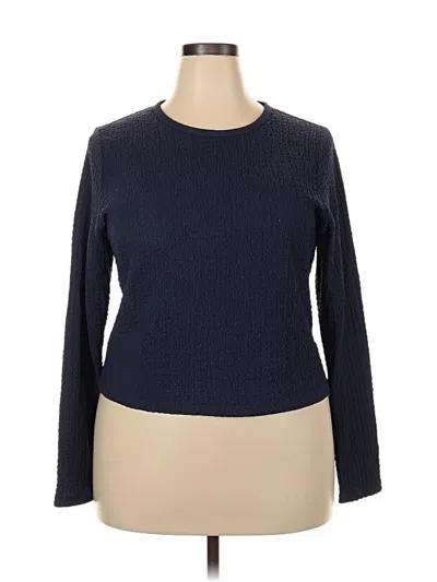 Pre-owned Old Navy Long Sleeve Top Blue Crew Neck Tops