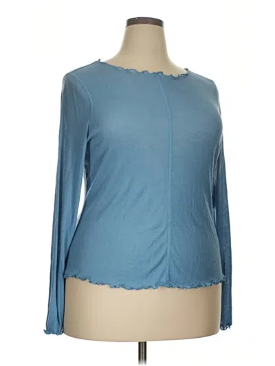 Old Navy Long Sleeve Top Blue Keyhole Neckline Tops