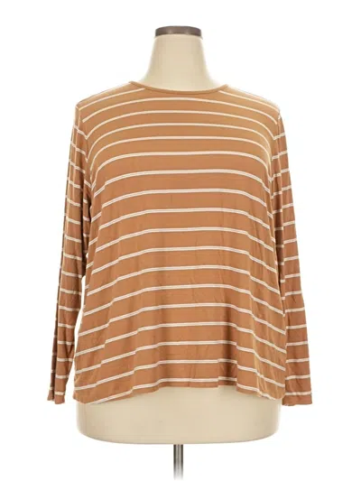 Pre-owned Old Navy Long Sleeve Top Brown Boatneck Tops