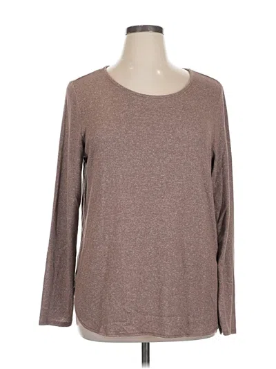 Pre-owned Old Navy Long Sleeve Top Brown Crew Neck Tops