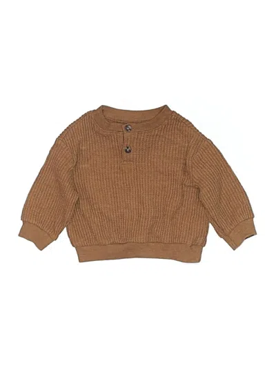Pre-owned Old Navy Babies' Long Sleeve Top Brown Crew Neck Tops