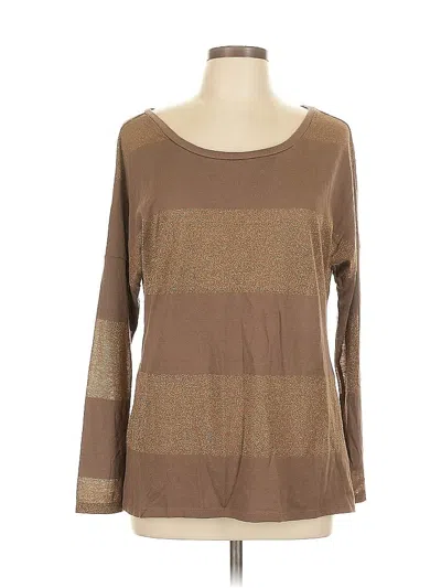 Pre-owned Old Navy Long Sleeve Top Brown Square Neckline Tops