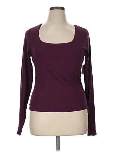 Pre-owned Old Navy Long Sleeve Top Burgundy Scoop Neck Tops