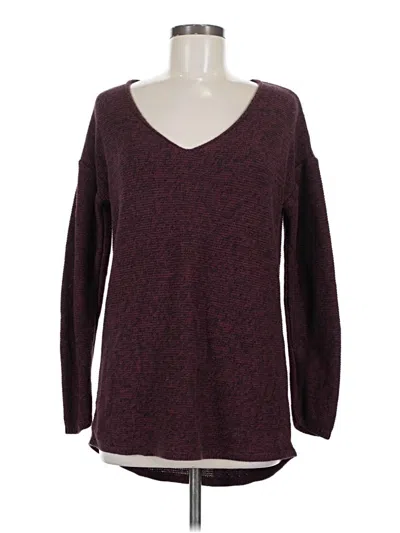 Pre-owned Old Navy Long Sleeve Top Burgundy V Neck Tops