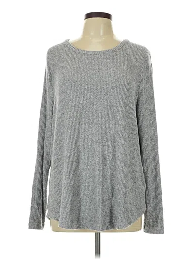 Pre-owned Old Navy Long Sleeve Top Gray Boatneck Tops