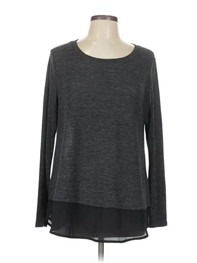 Pre-owned Old Navy Long Sleeve Top Gray Crew Neck Tops