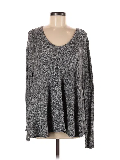 Pre-owned Old Navy Long Sleeve Top Gray Scoop Neck Tops