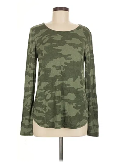 Pre-owned Old Navy Long Sleeve Top Green Boatneck Tops