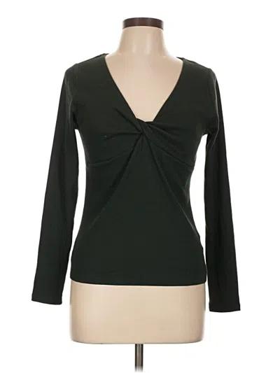 Pre-owned Old Navy Long Sleeve Top Green Plunge Neckline Tops